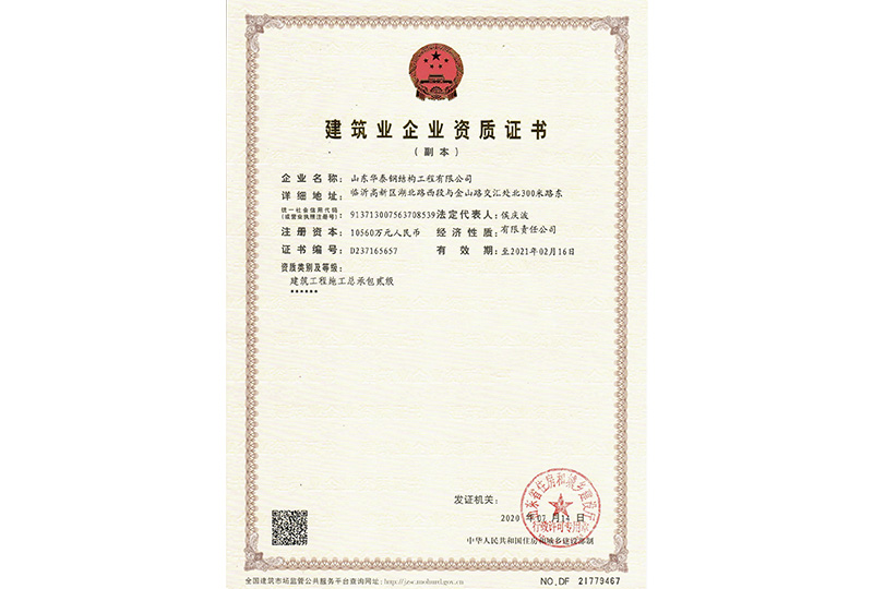 Construction Industry Qualification Certificate